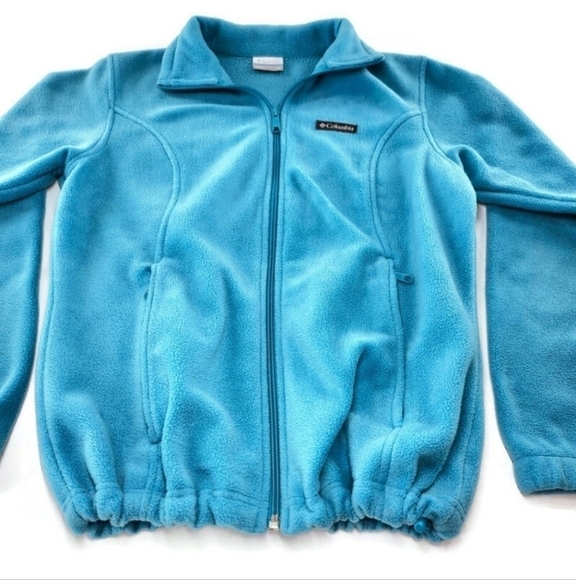 Columbia Benton Springs Turquoise Blue Full-Zip Cold Block Collar Fleece Jacket - Picture 4 of 11